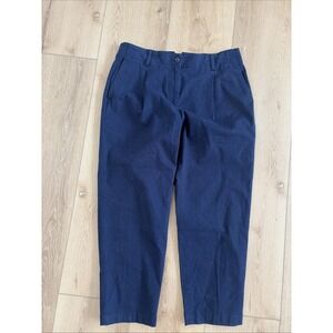Talbots Pants Size 10P Cotton Front Pleat Navy Dress Work Career Chinos Slacks‎